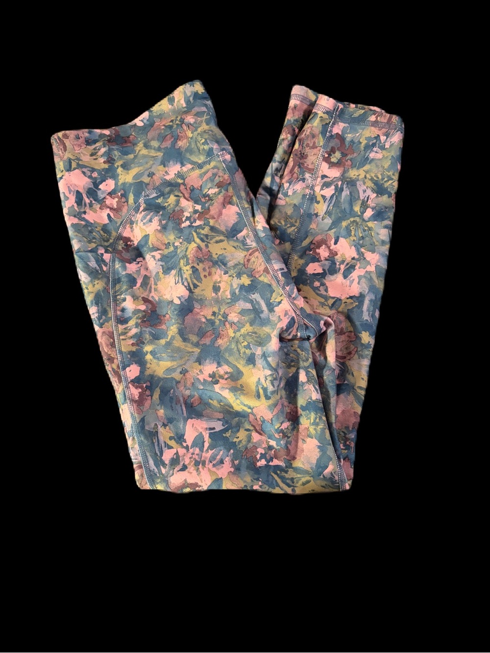 Freely Floral High Rise Pocket Leggings Women’s XL Blue Pink Green Activewear